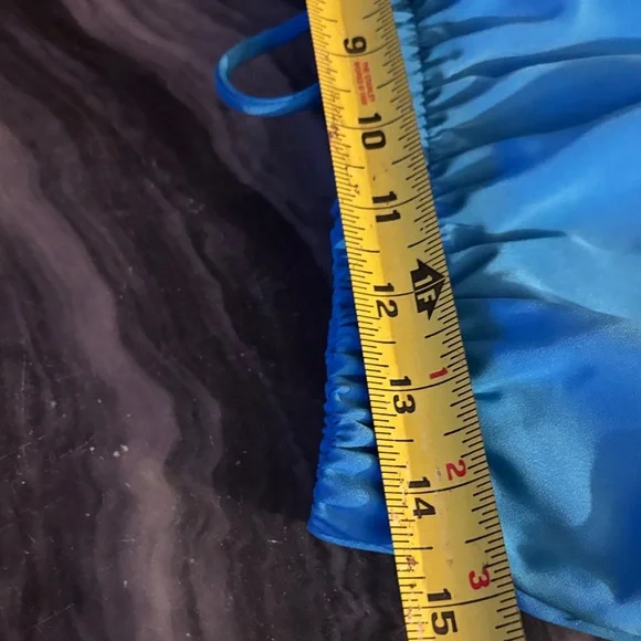 Susan Graver Teal silky waste tie pants - Picture 7 of 7